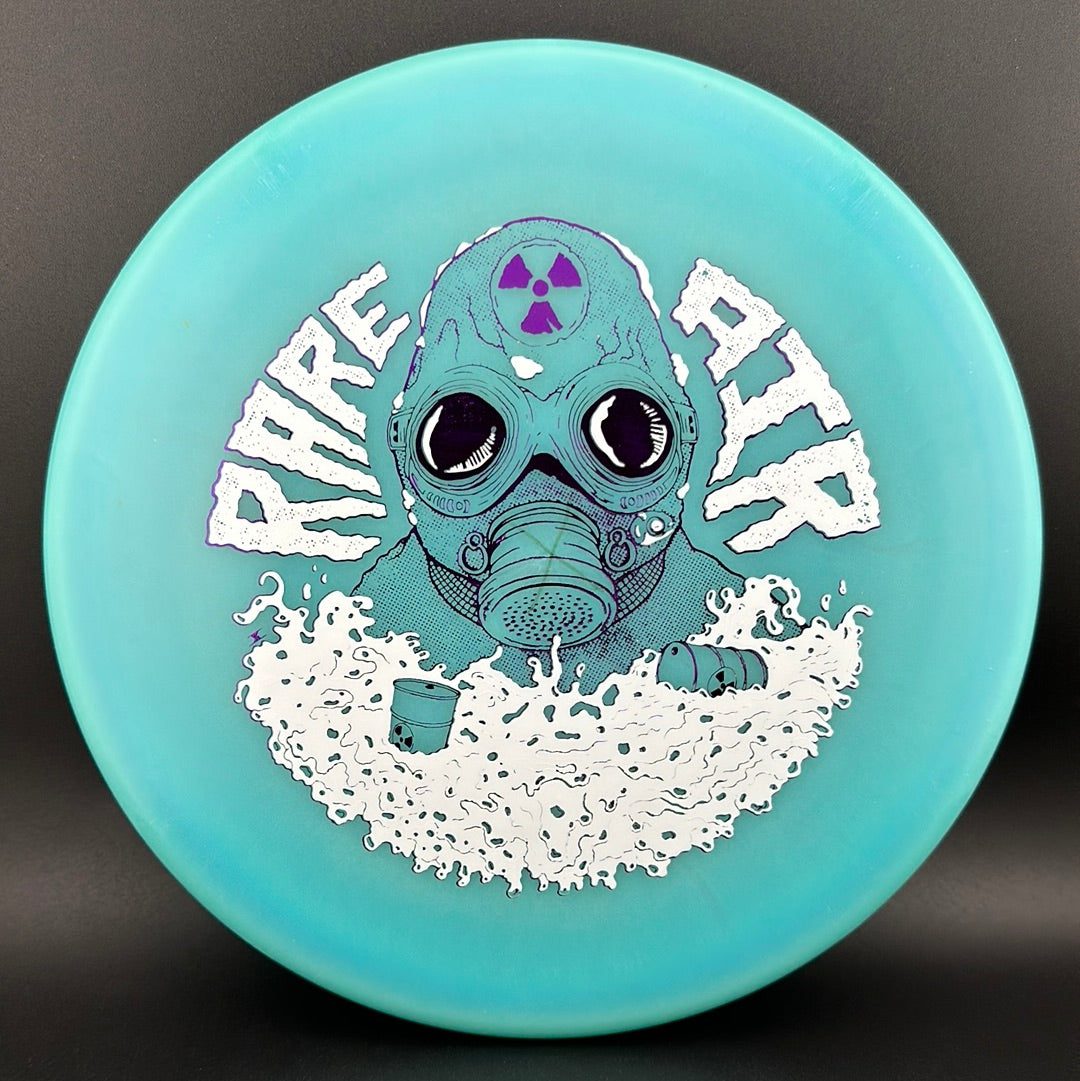 Color Lunar Recon Mortar F2 disc golf disc by Rare Air Discs featuring Radioactive Man stamp in vibrant colors.