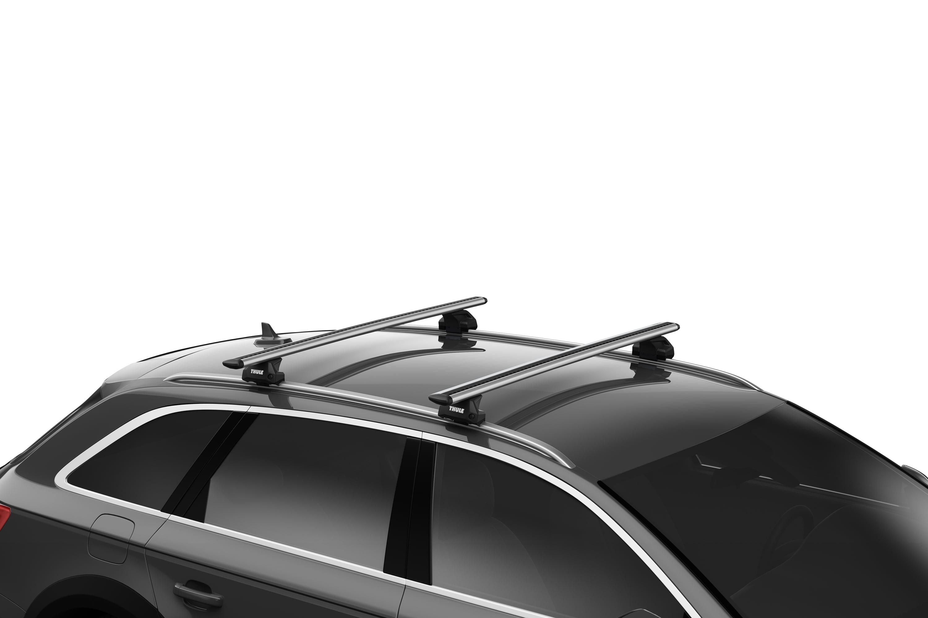 Backcountry Sportsman Thule EvoFlush Roof Rack Rail mounted on vehicle for secure cargo transport.