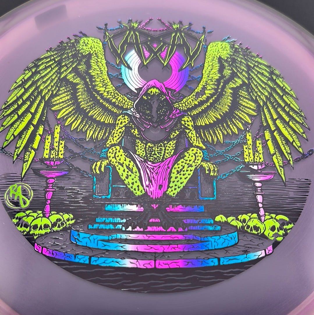 CryZtal Buzzz disc golf disc by Rare Air Discs featuring Karudi the Overseer artwork from Cult of RAD collection.