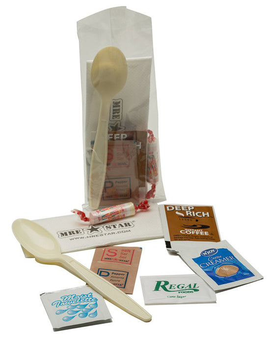 Standard variety MRE meals by Alpenglow Readiness Supply with included heaters, displayed in a compact packaging.