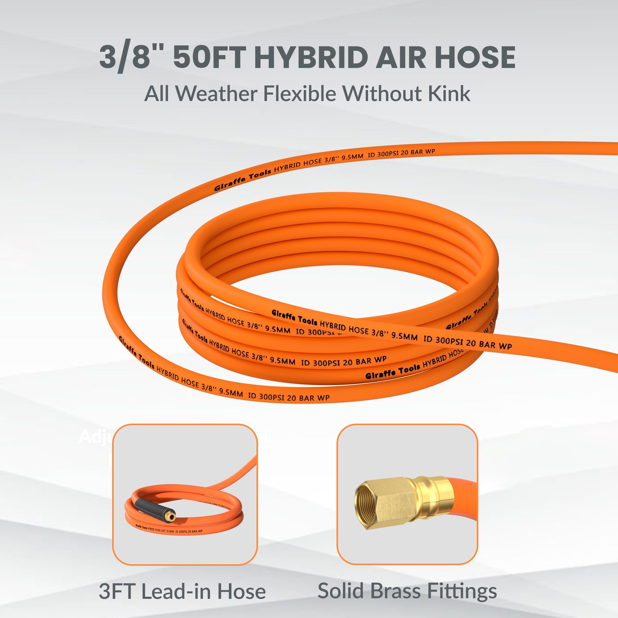 Retractable Air Hose Reel-PP Housing-3/8in-50ft - OVERLANDERS Outfitter