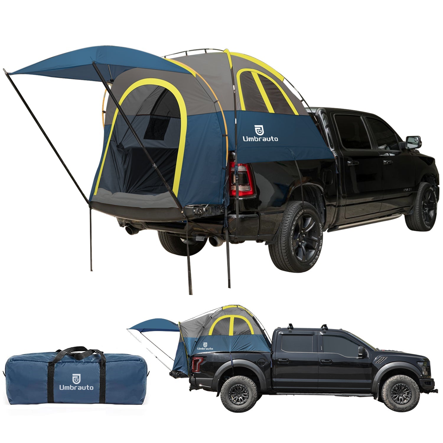 Umbrauto Truck Bed Tent with Awning,Fits 6.4-6.7 ft Truck Beds | PU3000mm Waterproof Pickup Tent - OVERLANDERS Outfitter