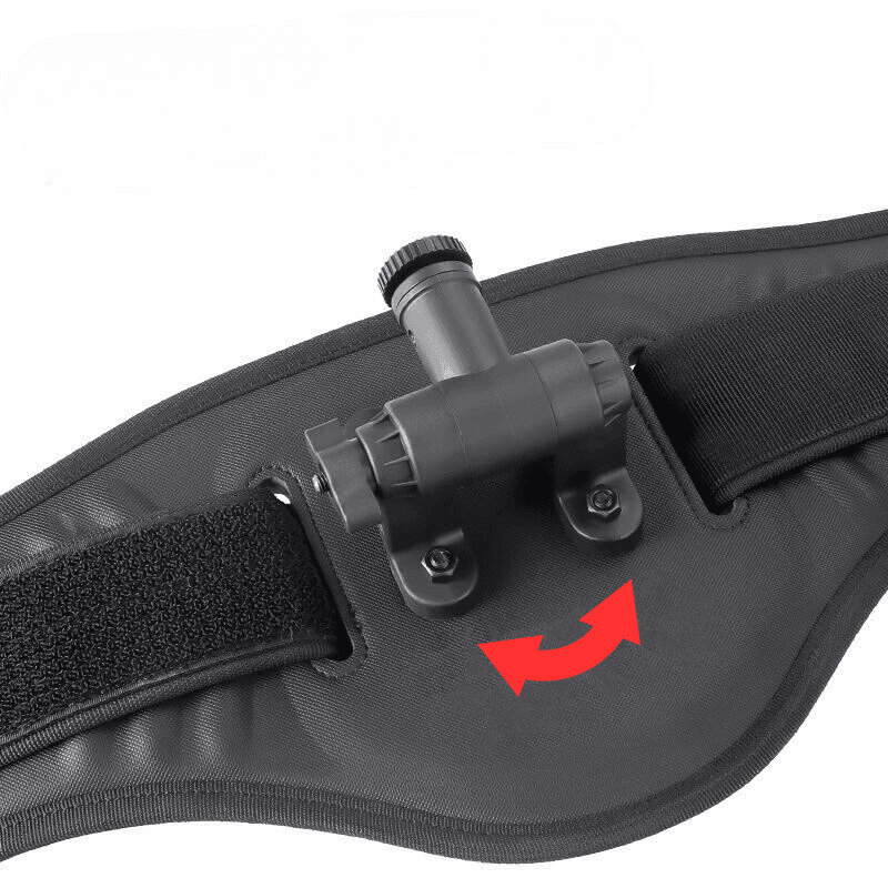 Bean's Moto Booth Insta360 camera waist mount for hands-free filming and stable footage during outdoor activities.