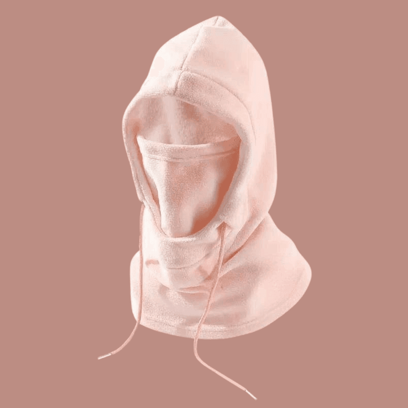 Bean's Moto Booth motorcycle riding anti-cold balaclava mask, black and stretchy fabric, designed for cold-weather motorcycle riding gear.