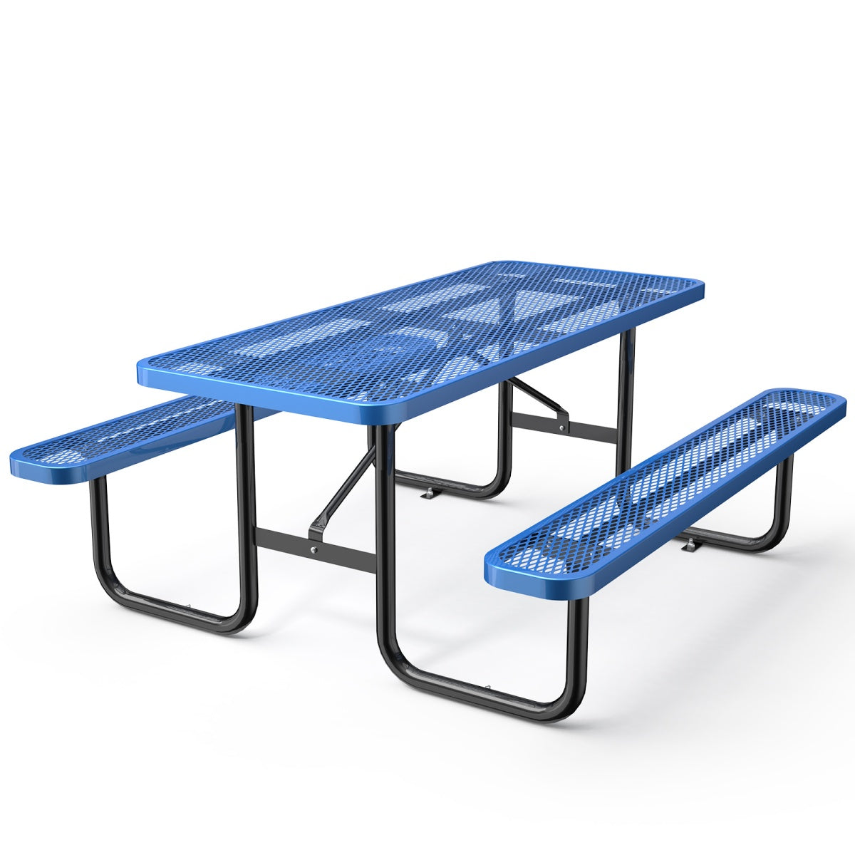 6 ft Metal Picnic Tables for Outdoors, Rectangle Coated Steel Patio Furniture Set - OVERLANDERS Outfitter