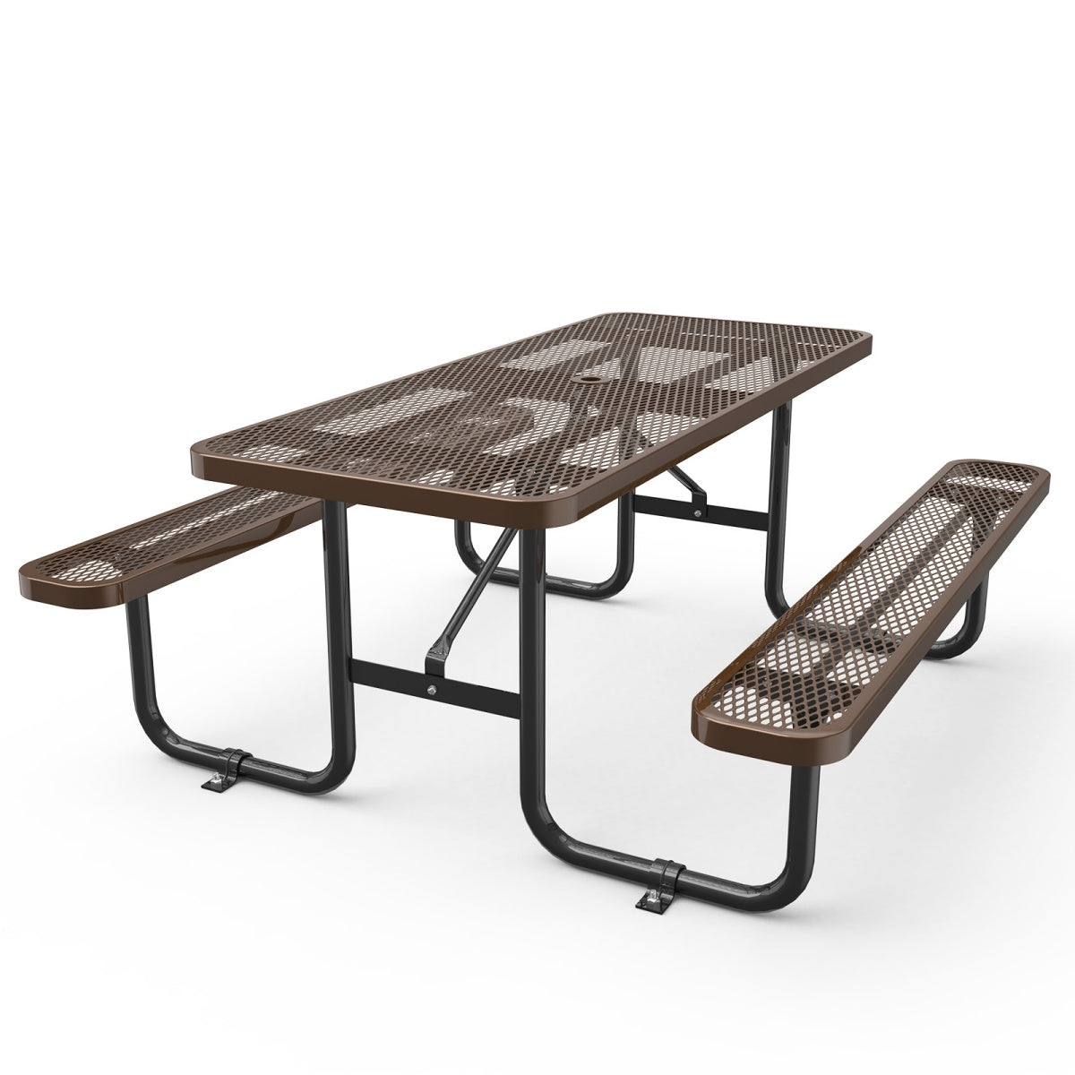 6 ft Metal Picnic Tables for Outdoors, Rectangle Coated Steel Patio Furniture Set - OVERLANDERS Outfitter