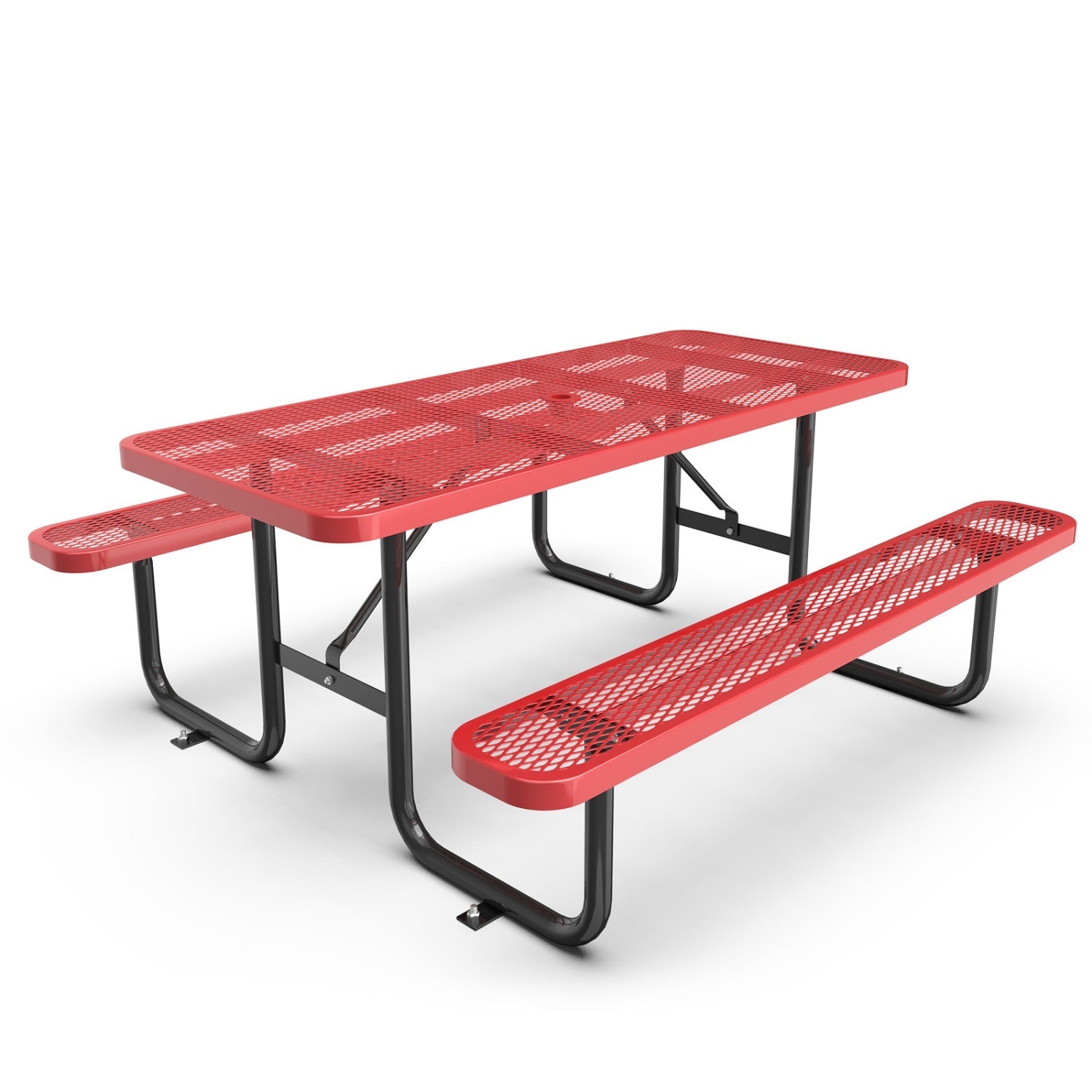 6 ft Metal Picnic Tables for Outdoors, Rectangle Coated Steel Patio Furniture Set - OVERLANDERS Outfitter