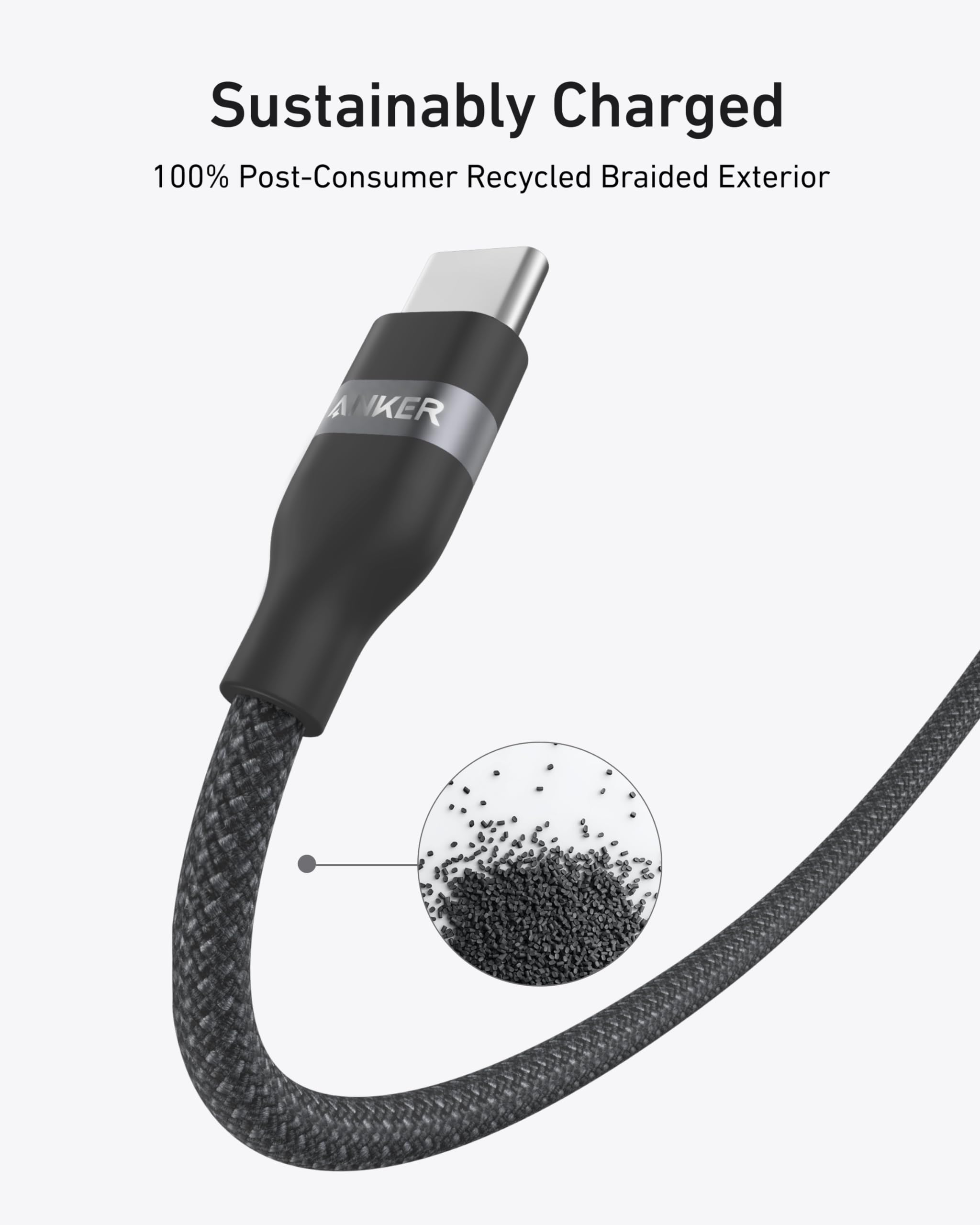 Anker 25K 165W laptop power bank with built-in retractable cables in black, showing the compact portable design and cable storage.
