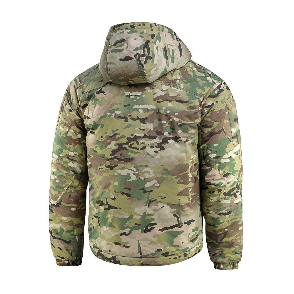 M-Tac Winter Jacket Alpha Gen.IV Pro Primaloft with insulated design and multiple pockets, suitable for cold weather outdoor wear.