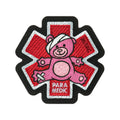 M-Tac Paramedic Bear embroidered patch featuring a cute bear in paramedic gear on a vibrant background.