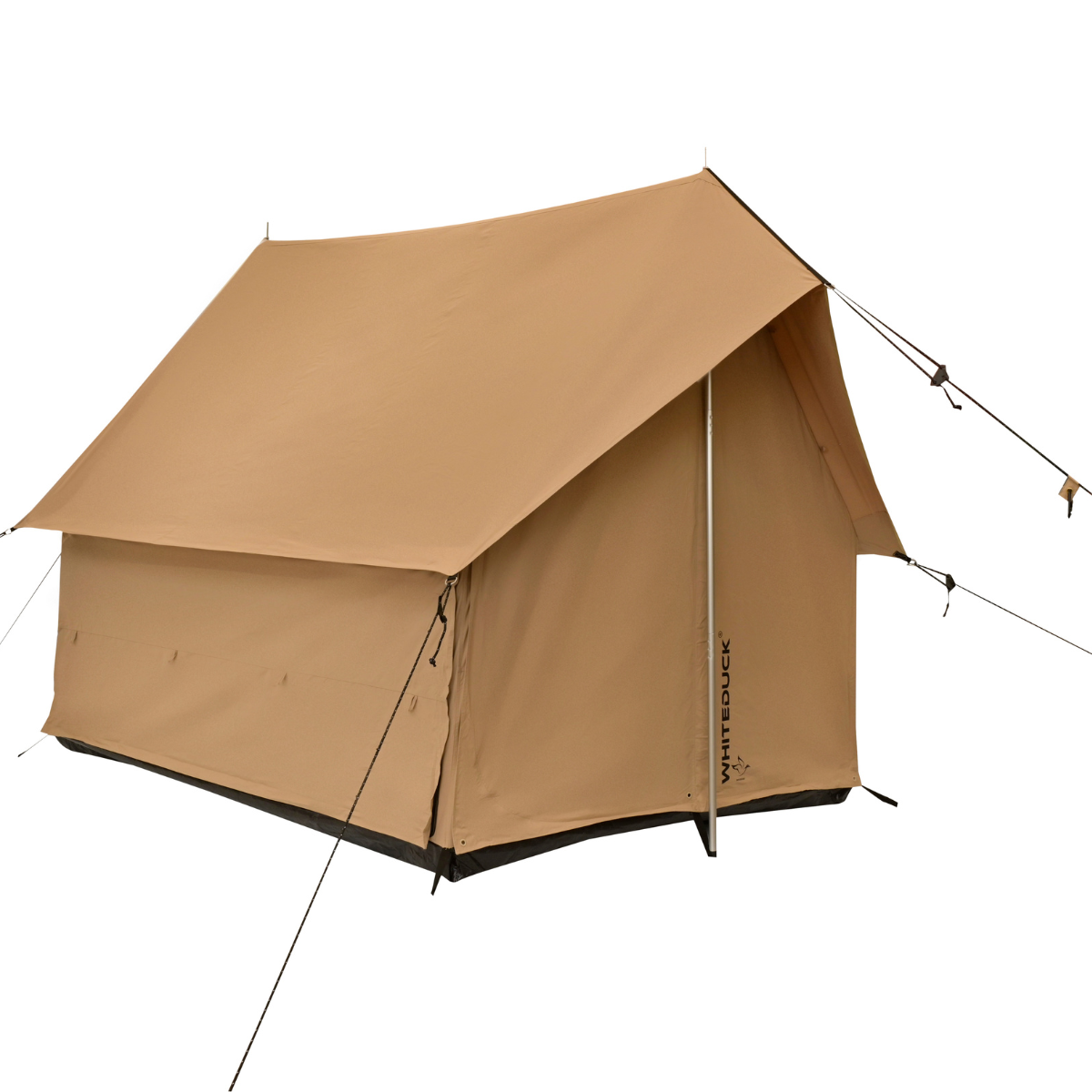 White Duck Outdoors 6x8' Rover Scout Tent set up outdoors, showcasing its durable fabric and spacious design for camping adventures.