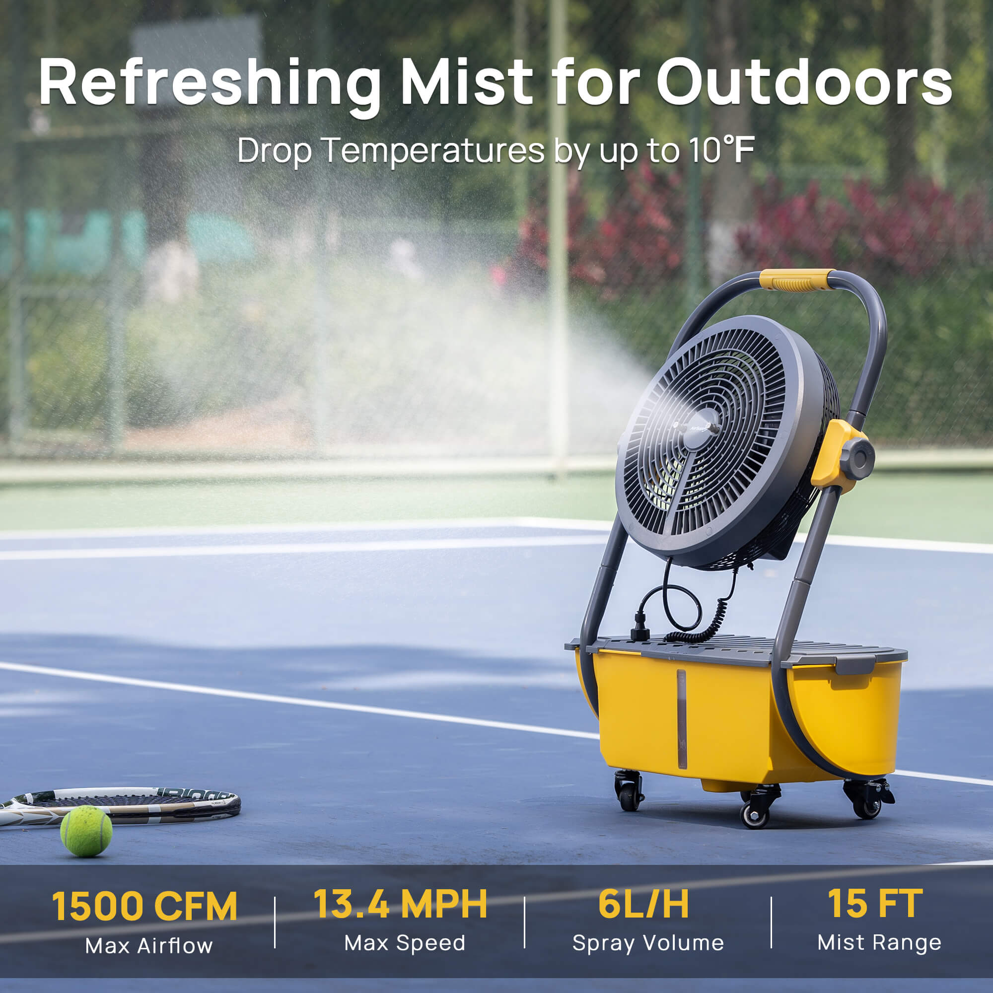 AirSupply MS12 Portable Mist Fan, 11L Tank & Up to 50H Runtime - OVERLANDERS Outfitter