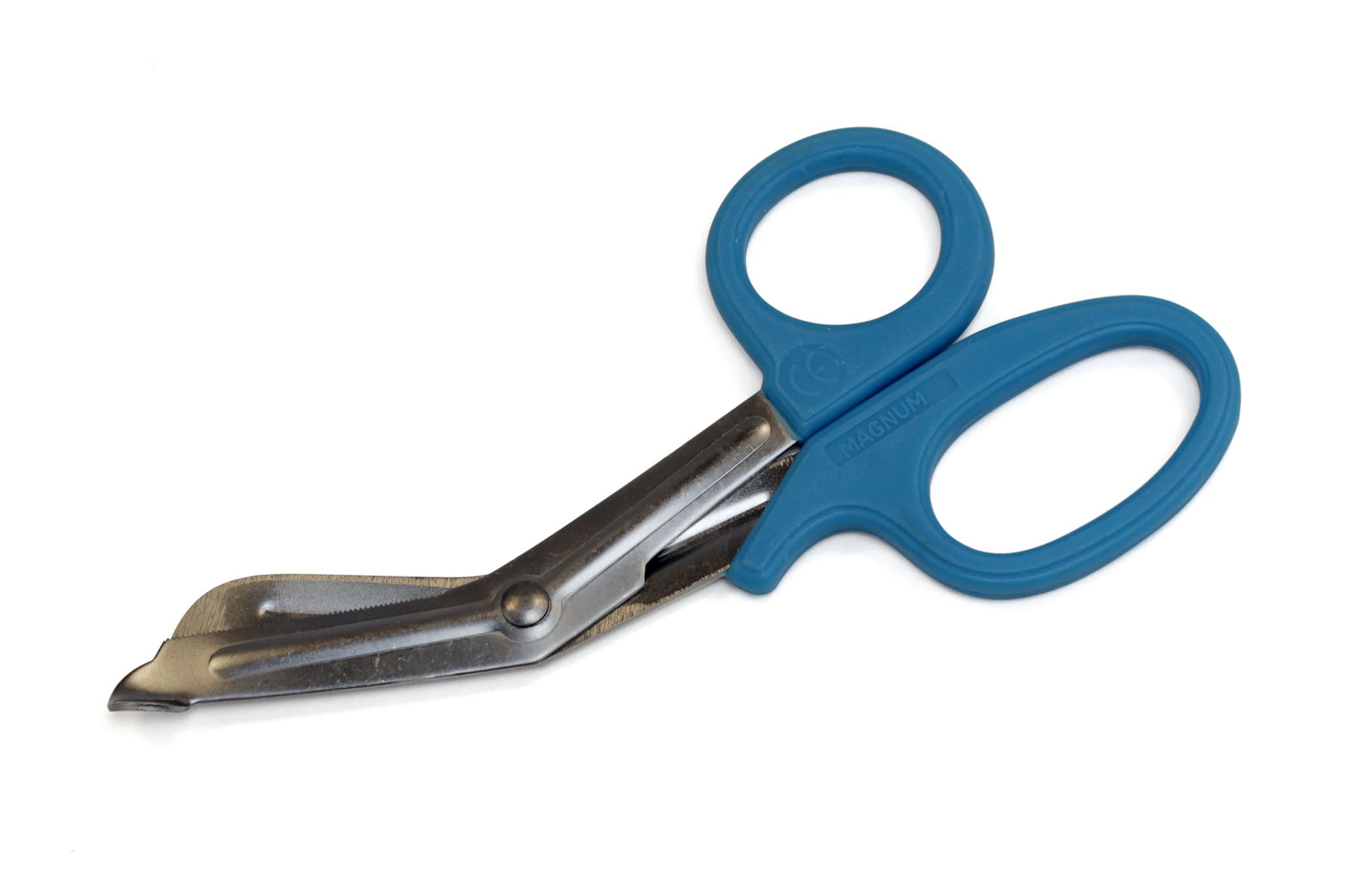 Alpenglow EMT utility scissors, 7 inches long, showcasing stainless steel blades and ergonomic handles for first aid use.