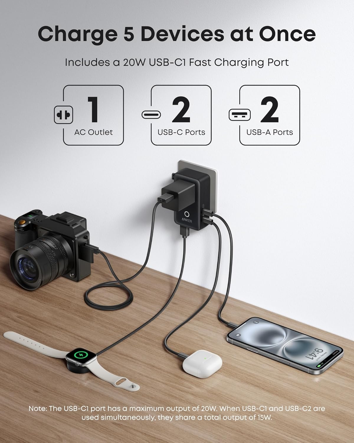 Anker Nano Travel Adapter (5-in-1, 20W, 1-Pack) - We The Collective