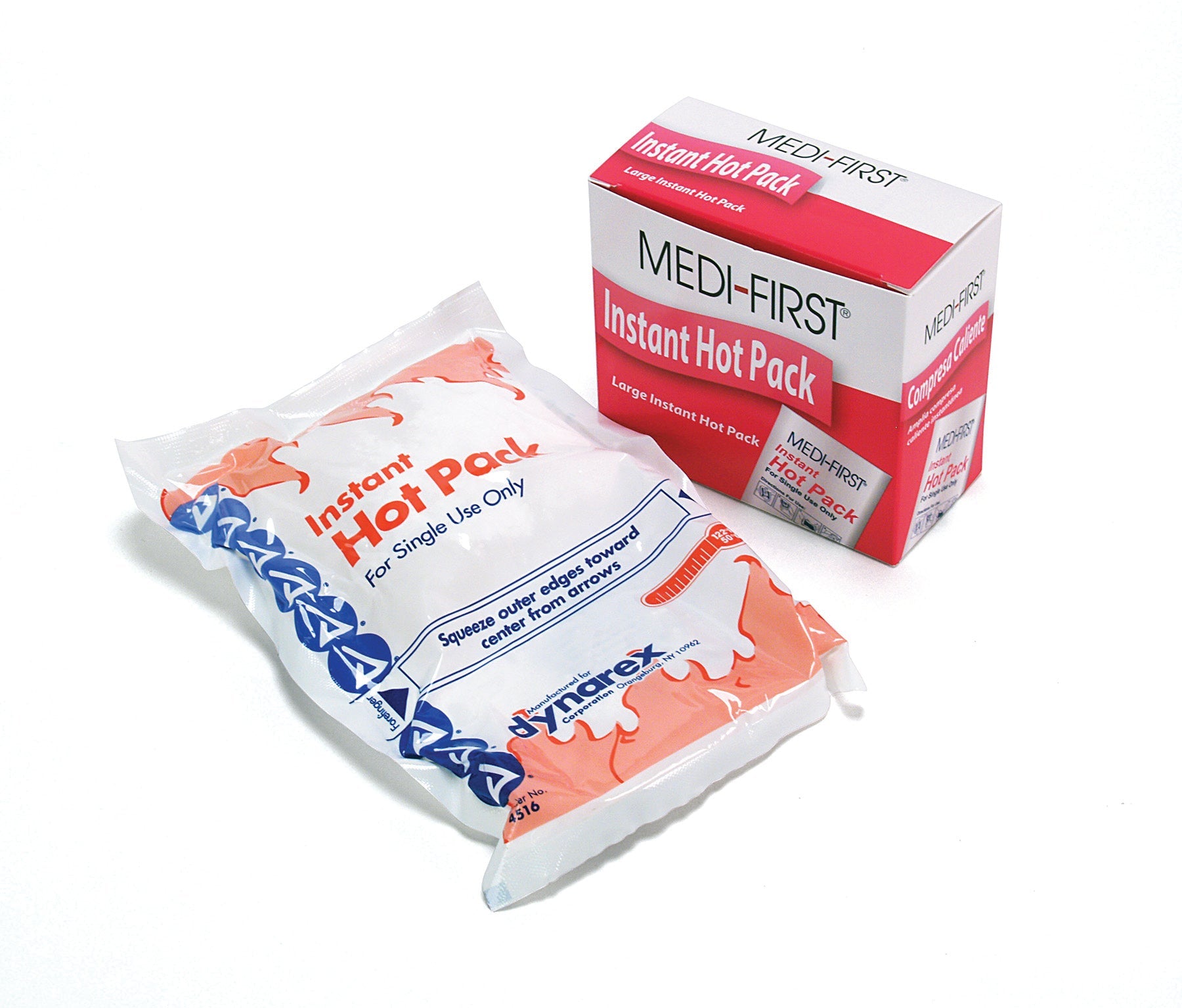Alpenglow Readiness Supply Medique Instant Hot Pack for first aid, flexible thermal heating therapy, shown in use.