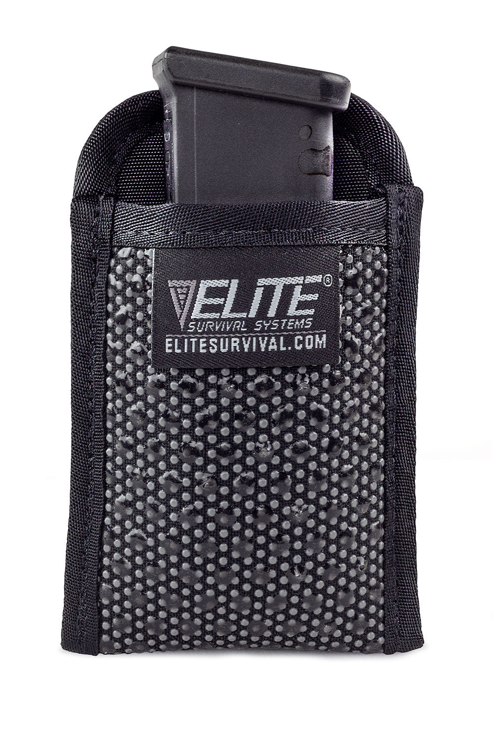 Elite Survival Systems Clipless Mag Pouch, a black concealment holster for secure magazine storage.