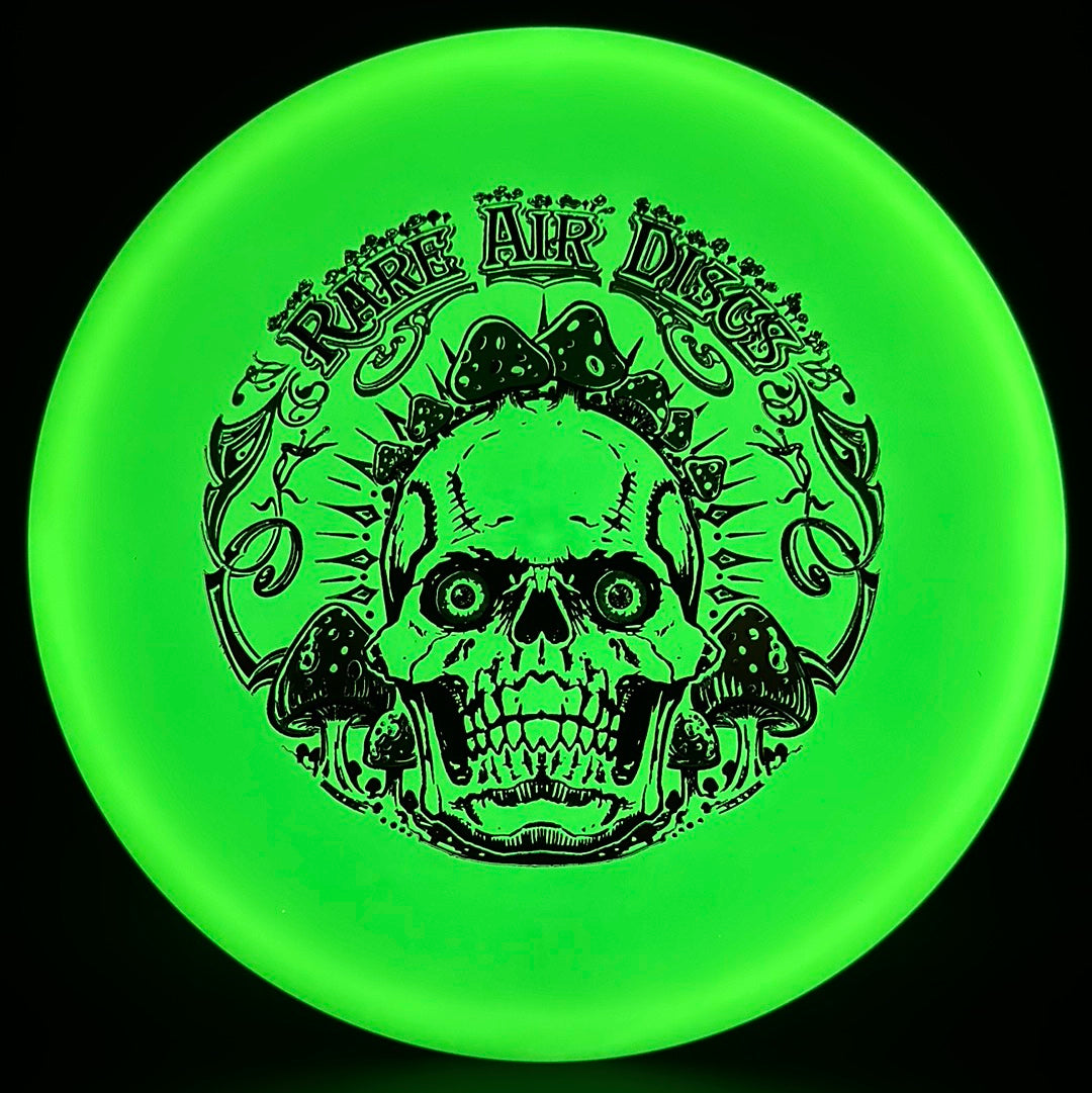 Forged Radiant Supra disc golf stamp by Manny Trujillo on Rare Air Discs, featuring vibrant Amanitas mushroom artwork.