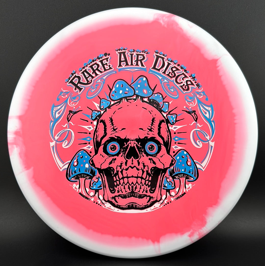 Halo S-Blend Tomb disc golf disc by Rare Air Discs featuring Crushin' Amanitas stamp with vibrant design and detailed branding.