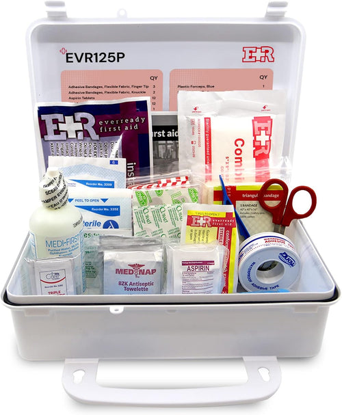 107 Piece, 25 Person First Aid Kit with Plastic Case, OSHA Compliant - We The Collective