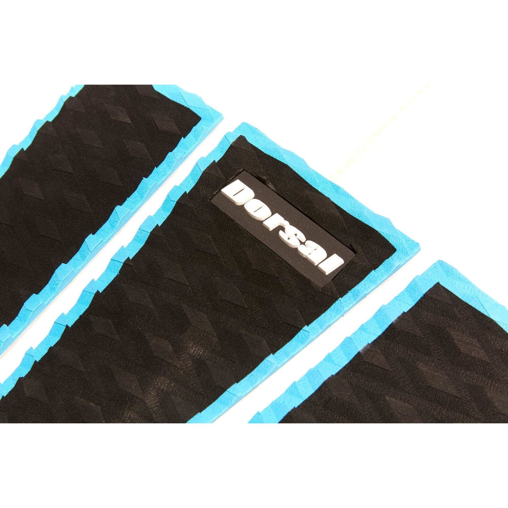 DORSAL Three 3 Piece EVA Surfboard Deck Traction Pads with Kicker Tail for Stomp Skimboards, Surf Boards, Fish Board, Funboard Black/Blue/Red - OVERLANDERS Outfitter