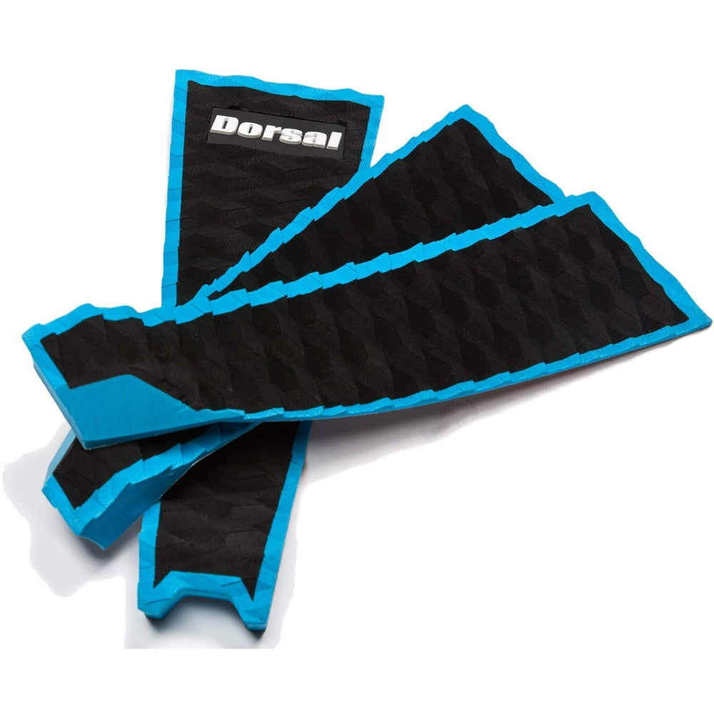 DORSAL Three 3 Piece EVA Surfboard Deck Traction Pads with Kicker Tail for Stomp Skimboards, Surf Boards, Fish Board, Funboard Black/Blue/Red - OVERLANDERS Outfitter
