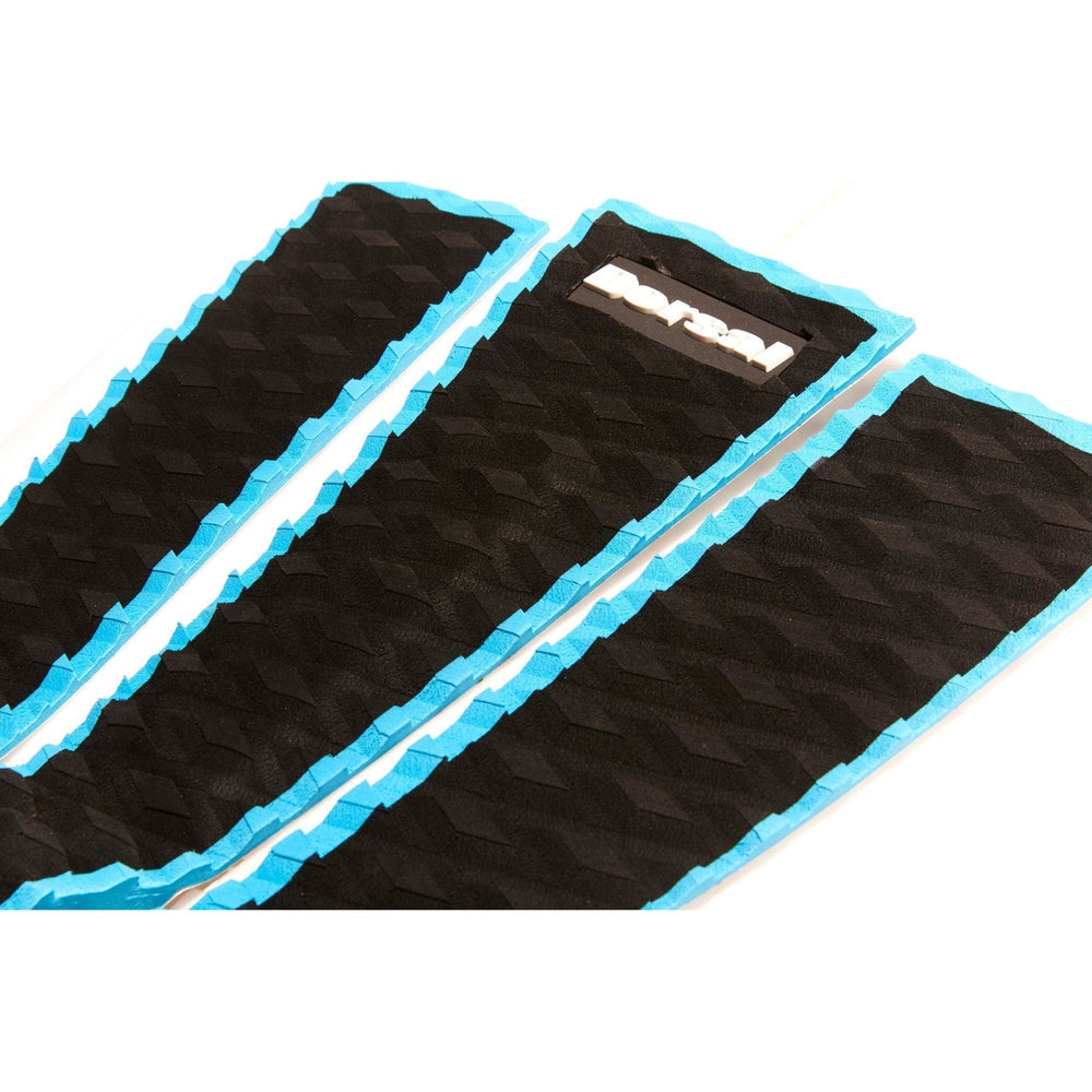 DORSAL Three 3 Piece EVA Surfboard Deck Traction Pads with Kicker Tail for Stomp Skimboards, Surf Boards, Fish Board, Funboard Black/Blue/Red - OVERLANDERS Outfitter