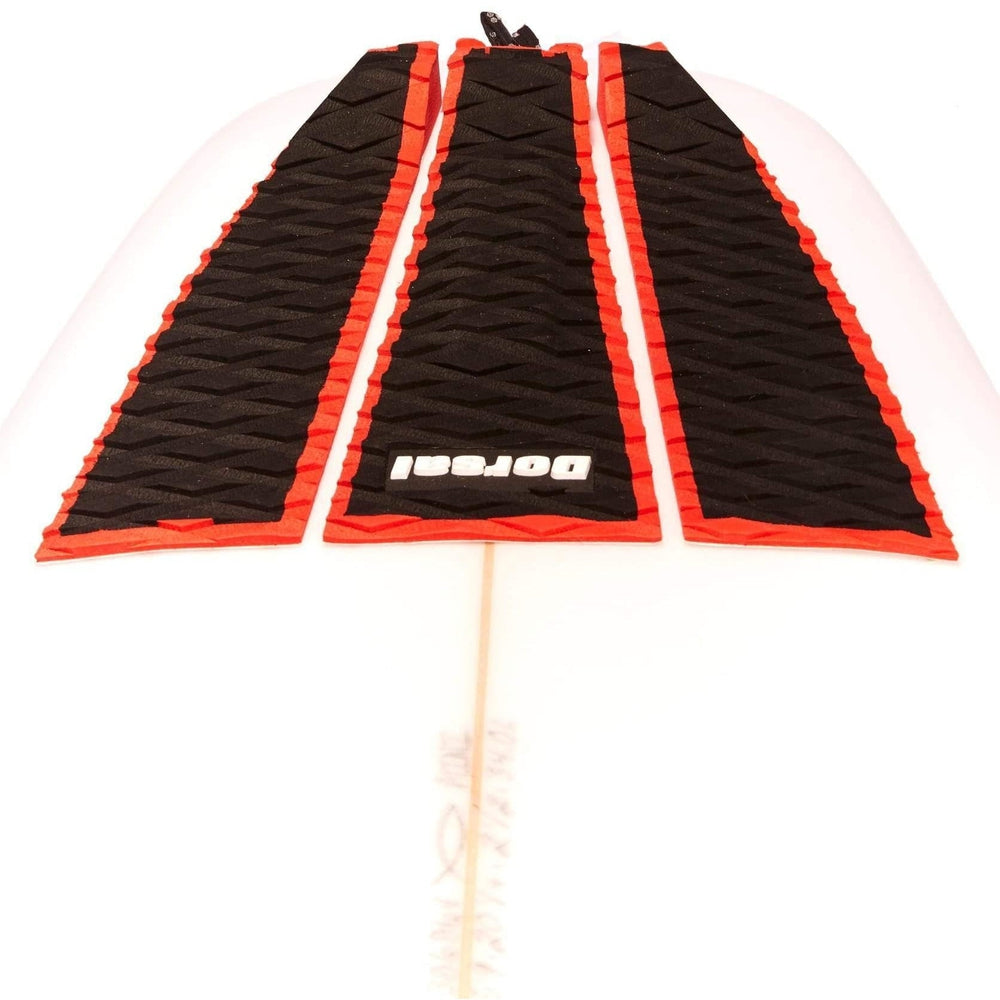 DORSAL Three 3 Piece EVA Surfboard Deck Traction Pads with Kicker Tail for Stomp Skimboards, Surf Boards, Fish Board, Funboard Black/Blue/Red - OVERLANDERS Outfitter