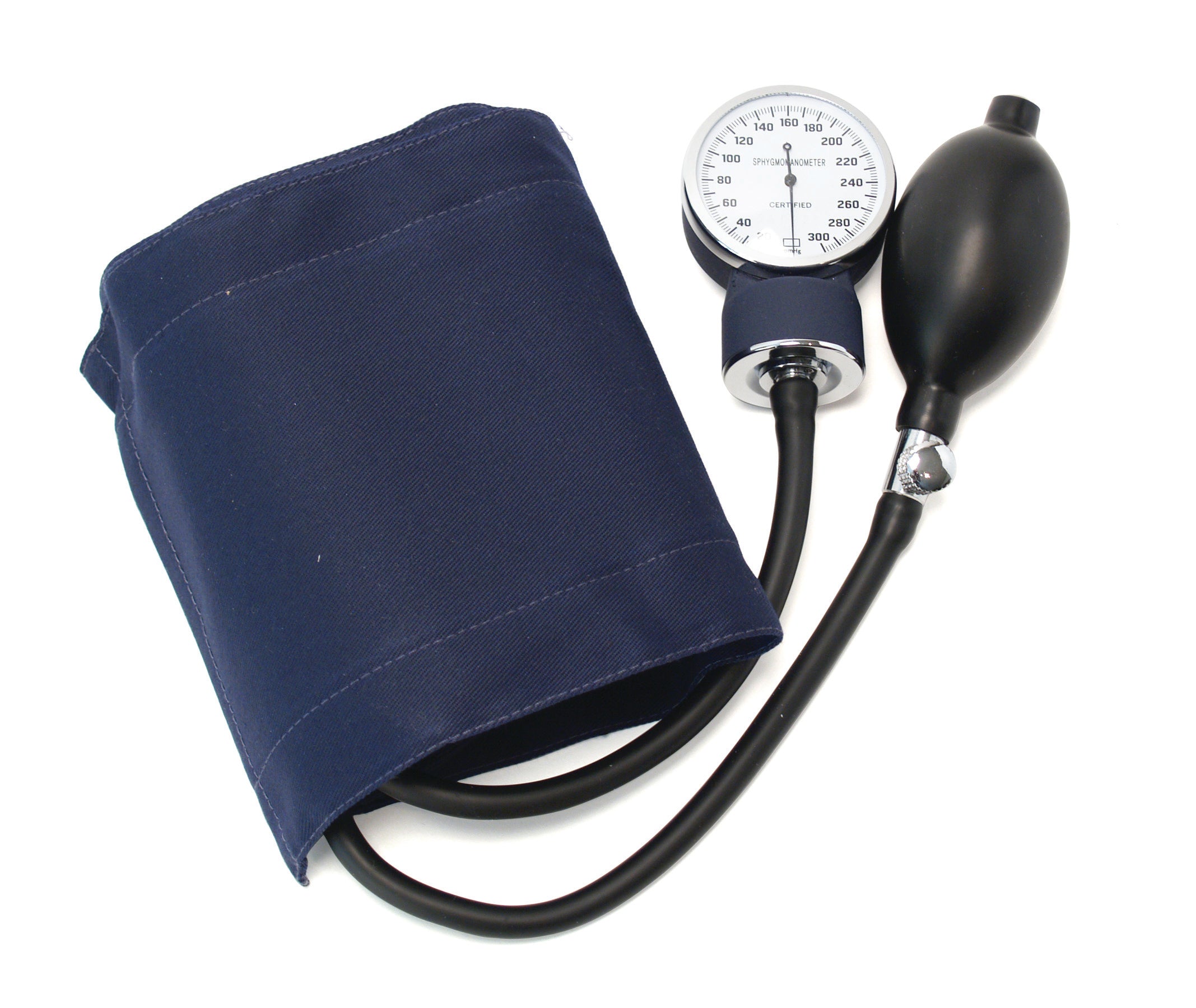 Alpenglow Blood Pressure Cuff on a white background, showcasing its adjustable design and measurement gauge.