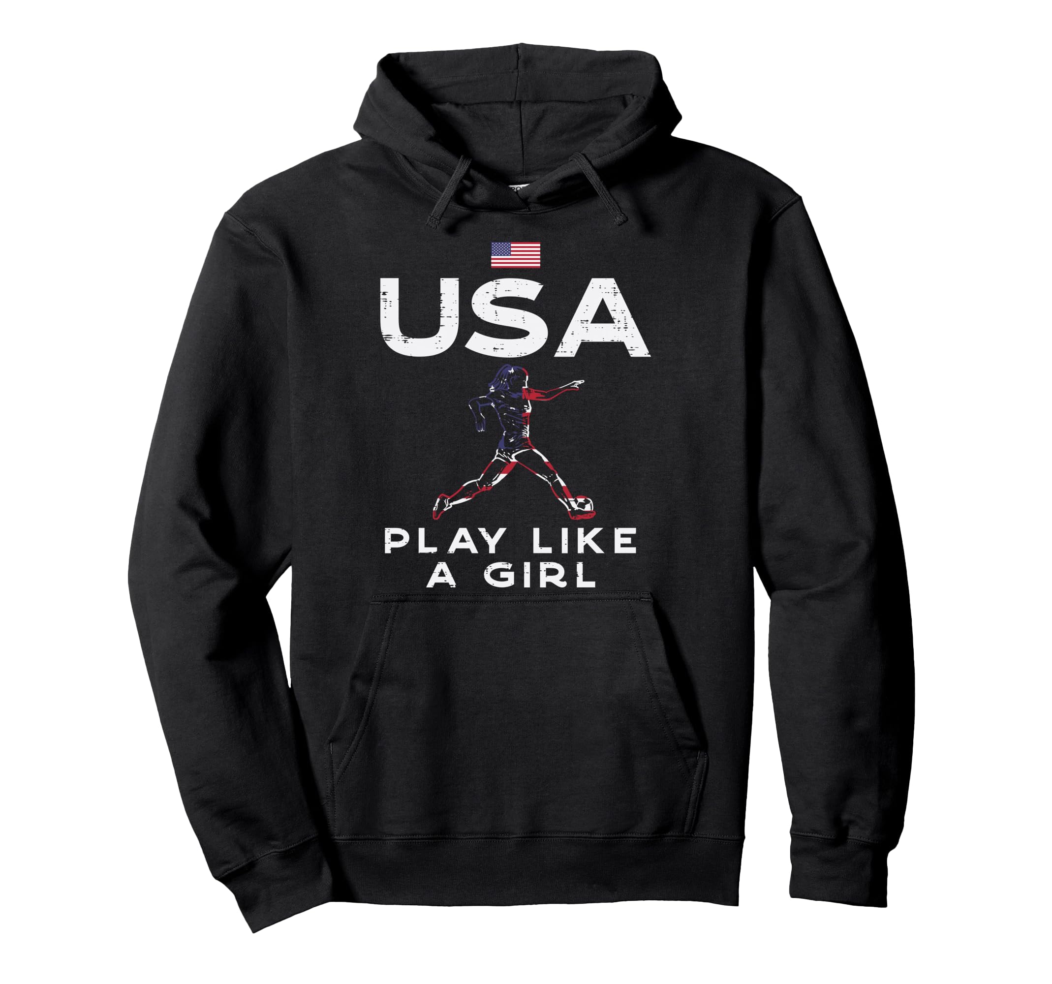 Usa Flag Play Like Soccer Football Player Hoodie - Minimalist Print Unisex - OVERLANDERS Outfitter
