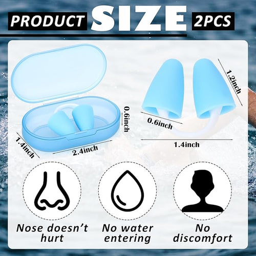 2 Pack Nose Plugs for Swimming for Adults and Kids (Age 7-12), Waterproof Soft Silicone Swimming Protectors Nose Block Nostril Plugs for Swimmers Surfers Water Sports - OVERLANDERS Outfitter