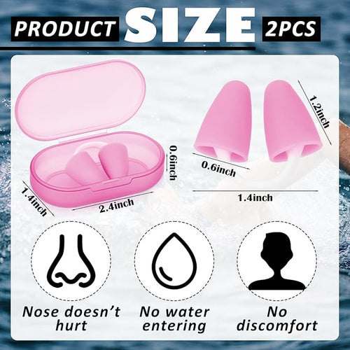 2 Pack Nose Plugs for Swimming for Adults and Kids (Age 7-12), Waterproof Soft Silicone Swimming Protectors Nose Block Nostril Plugs for Swimmers Surfers Water Sports - OVERLANDERS Outfitter