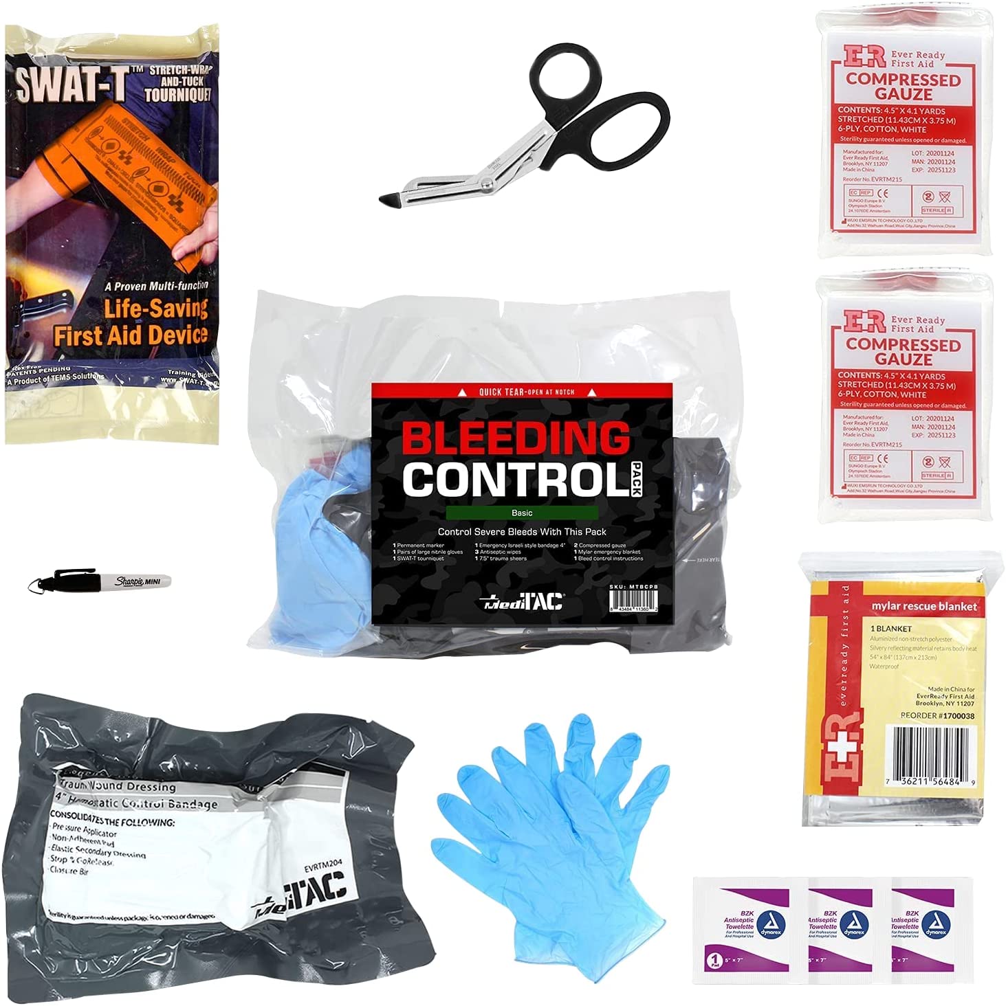 Bleeding Control Kit - 4 Vacuum Sealed Kits in Plastic Case - OVERLANDERS Outfitter