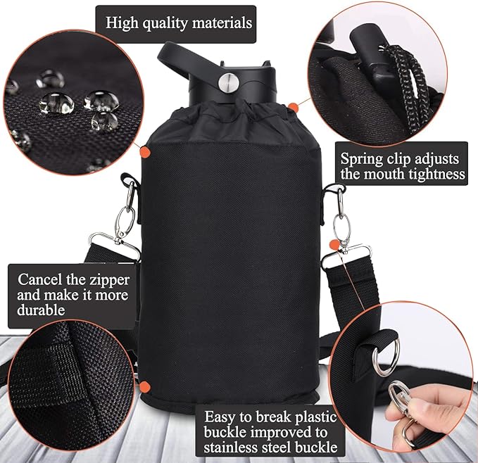 Water Bottle Insulated 32oz 40oz 64oz 128oz Straw Lid Spout Lid & 3 Lids, Leak Proof, Vacuum Insulated,Stainless Steel Water Bottle Wide Mouth for Sports, Gym or Office - OVERLANDERS Outfitter
