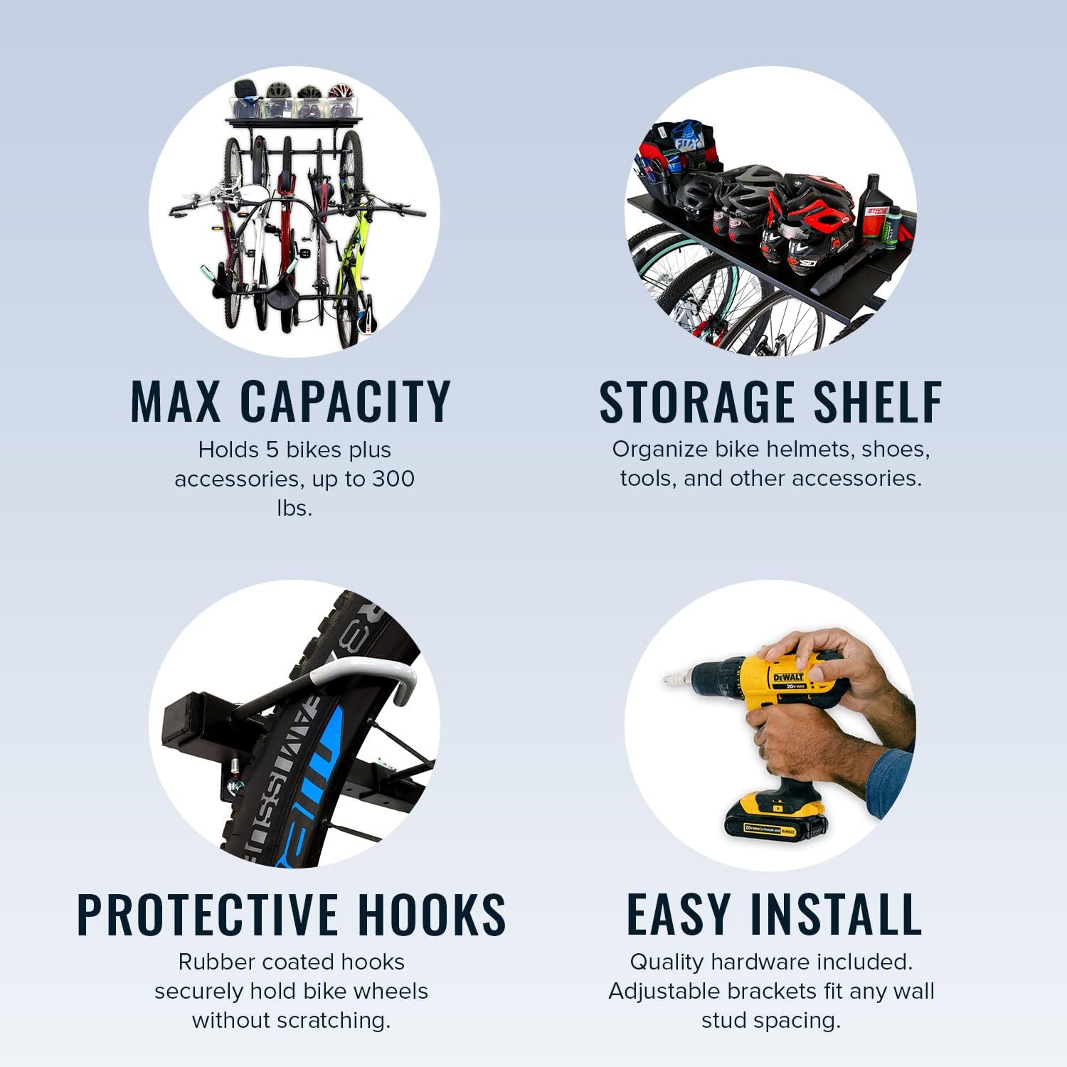 Bike Rack & Shelf | G-Bike Solid Shelf | Holds 5 Bikes - OVERLANDERS Outfitter