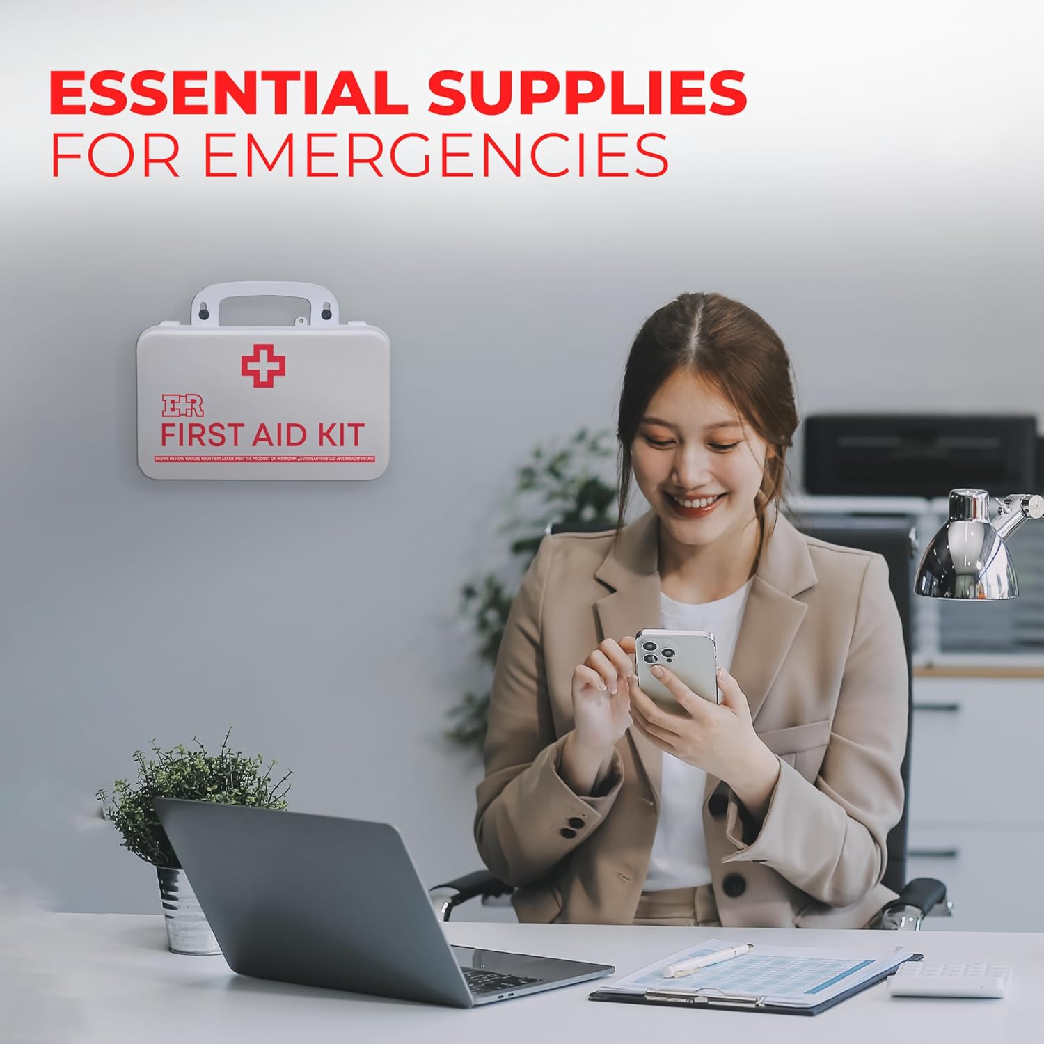Fully stocked MediTac Kits ANSI Class B first aid kit with bandages, antiseptics, and medical supplies in a portable container.