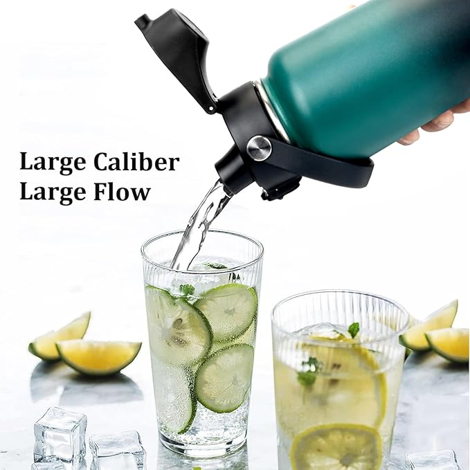 Water Bottle Insulated 32oz 40oz 64oz 128oz Straw Lid Spout Lid & 3 Lids, Leak Proof, Vacuum Insulated,Stainless Steel Water Bottle Wide Mouth for Sports, Gym or Office - OVERLANDERS Outfitter