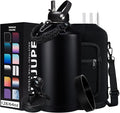 128OZ Insulated Water-Bottles with Strap - 1 Gallon Large Water Jug with Straw & Spout Lid, Stainless Steel Water Bottle Leak Proof, Cold-48h Hot-24h Metal Water Flask w/Paracord Handle, Carrier Bag - OVERLANDERS Outfitter