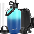 Water Bottle Insulated 32oz 40oz 64oz 128oz Straw Lid Spout Lid & 3 Lids, Leak Proof, Vacuum Insulated,Stainless Steel Water Bottle Wide Mouth for Sports, Gym or Office - OVERLANDERS Outfitter