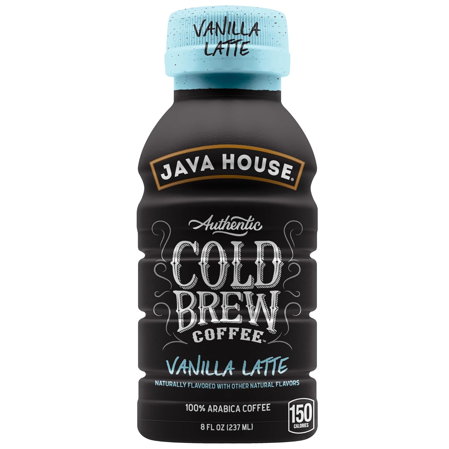 Java House Cold Brew 8oz bottles with French Vanilla Latte flavor, featuring creamy vanilla and rich coffee in a sleek bottle