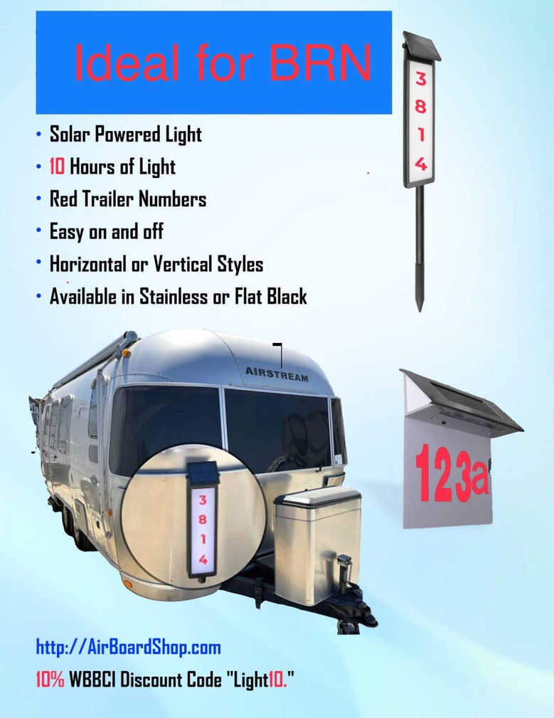 Lightweight Solar Powered 5 Number BRN Light for Airstream Trailers - OVERLANDERS Outfitter