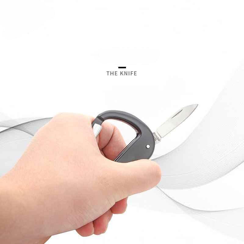 Outdoor multifunctional key carabiner from Bean's Moto Booth with metal clip and durable design for key organization and outdoor use.