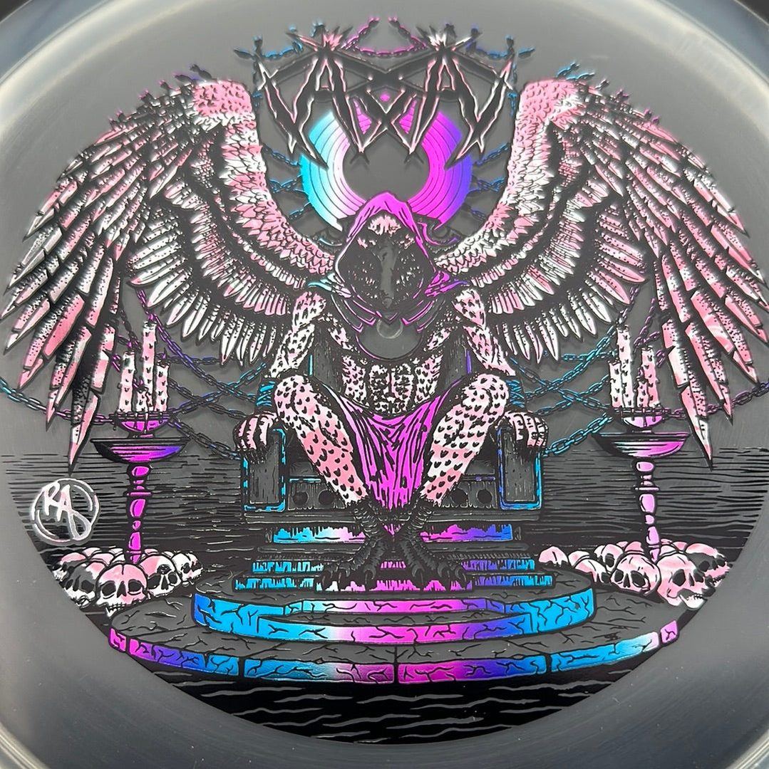 CryZtal Buzzz disc golf disc by Rare Air Discs featuring Karudi the Overseer artwork, designed for precision and durability.