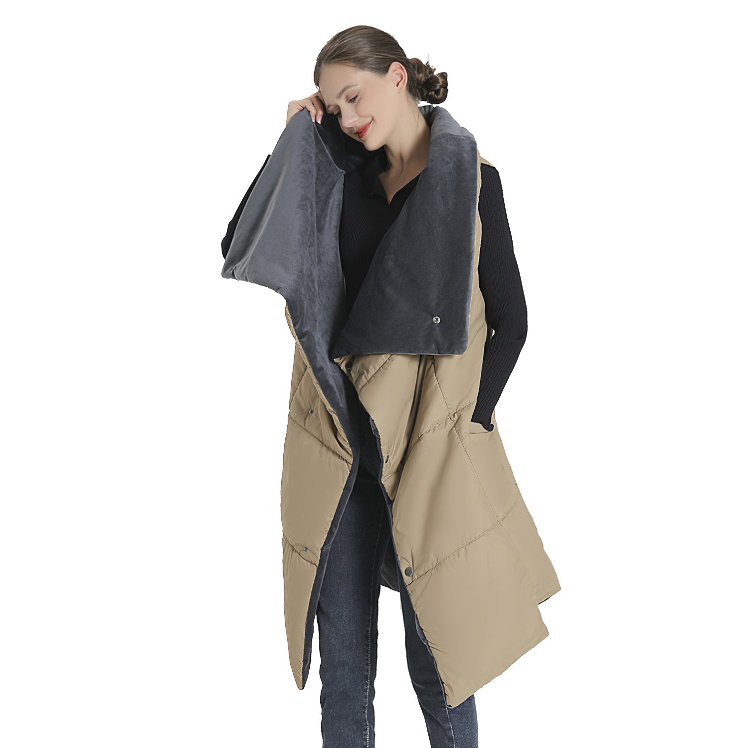 USB Heated Blanket Electric Heated Poncho Shawl Wrap Throw with Zipper Arm Holes Pocket 3 Heating Levels 6 Zones Dual Switch 5V/2A Machine Washable fo - OVERLANDERS Outfitter