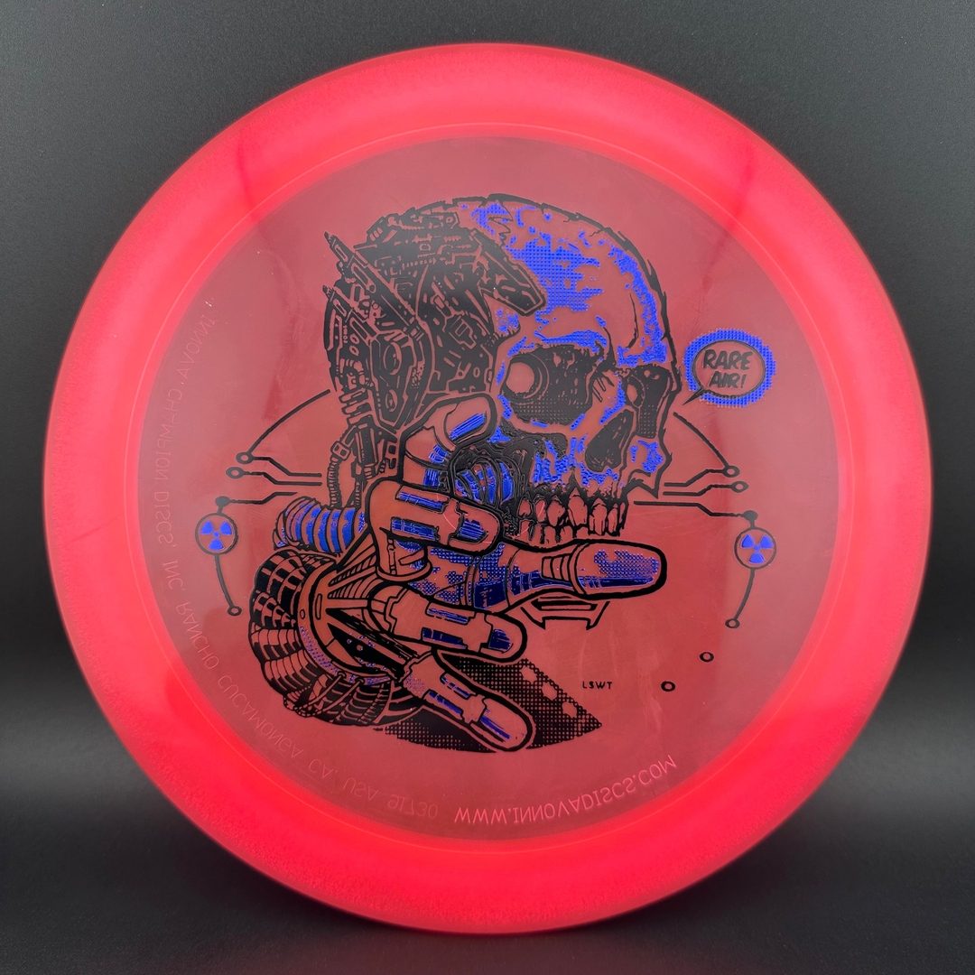 Gummy C-Blend Aztec disc golf disc by Rare Air Discs, featuring vibrant colors and detailed Aztec design on the Flight V1 model.