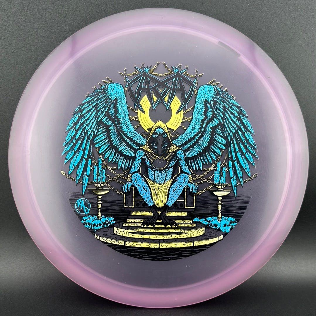 CryZtal Buzzz disc golf disc by Rare Air Discs featuring Karudi the Overseer artwork, designed for precision throws.