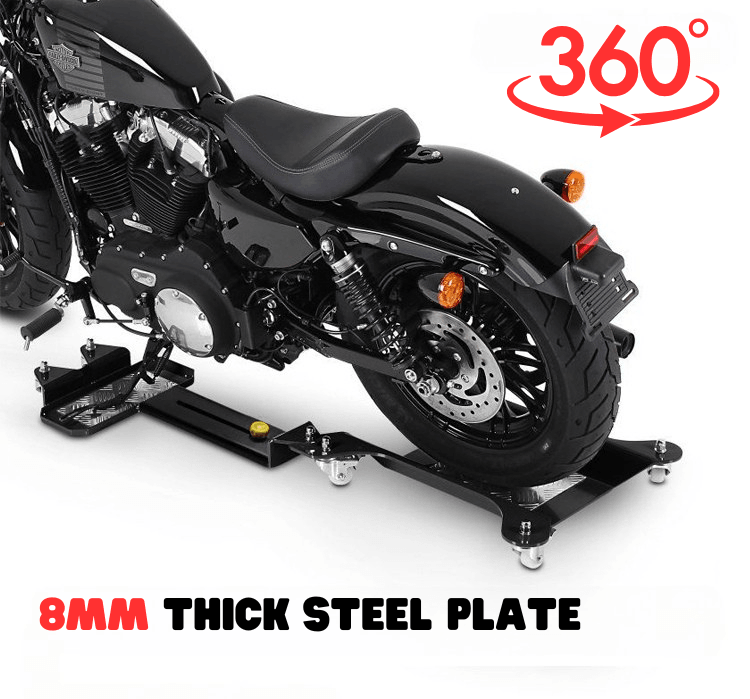 SANSHI™ Motorcycle Dolly Mover by Bean's Moto Booth, a versatile motorcycle tool for easy moving and positioning of bikes.