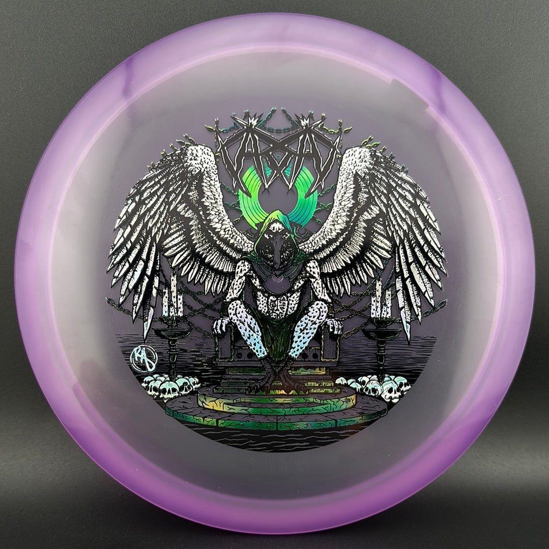 CryZtal Buzzz disc golf disc by Rare Air Discs featuring Karudi the Overseer artwork from Cult of RAD collection.