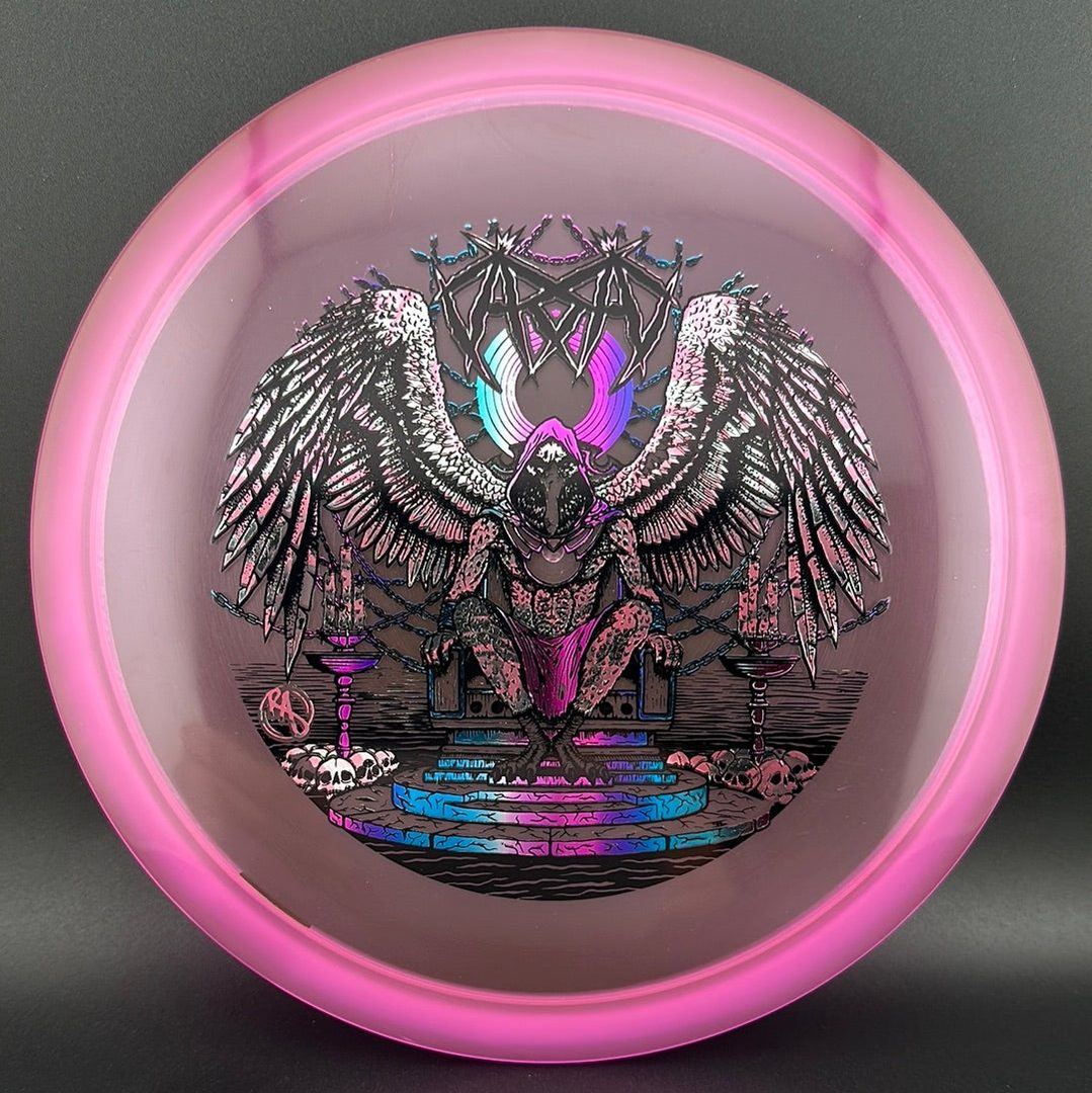 CryZtal Buzzz disc golf disc by Rare Air Discs featuring Karudi the Overseer design from Cult of RAD series.