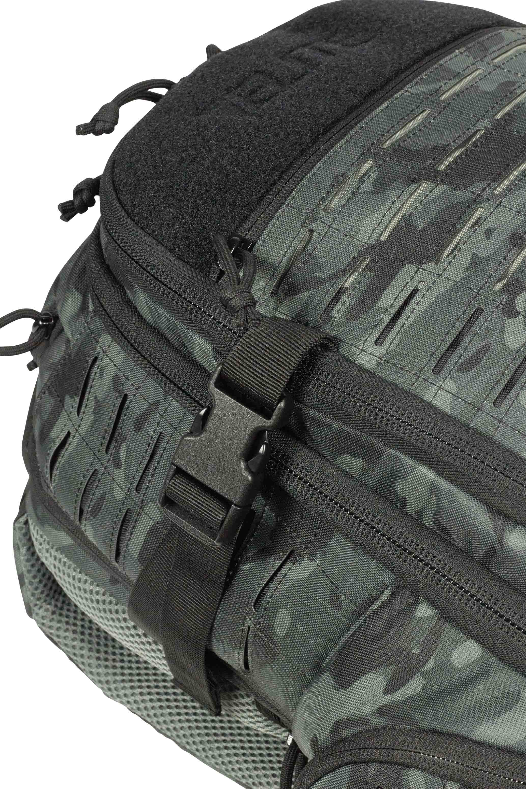Close-up of Elite Survival Systems Guardian EDC Backpack 25L featuring durable fabric and multiple compartments.