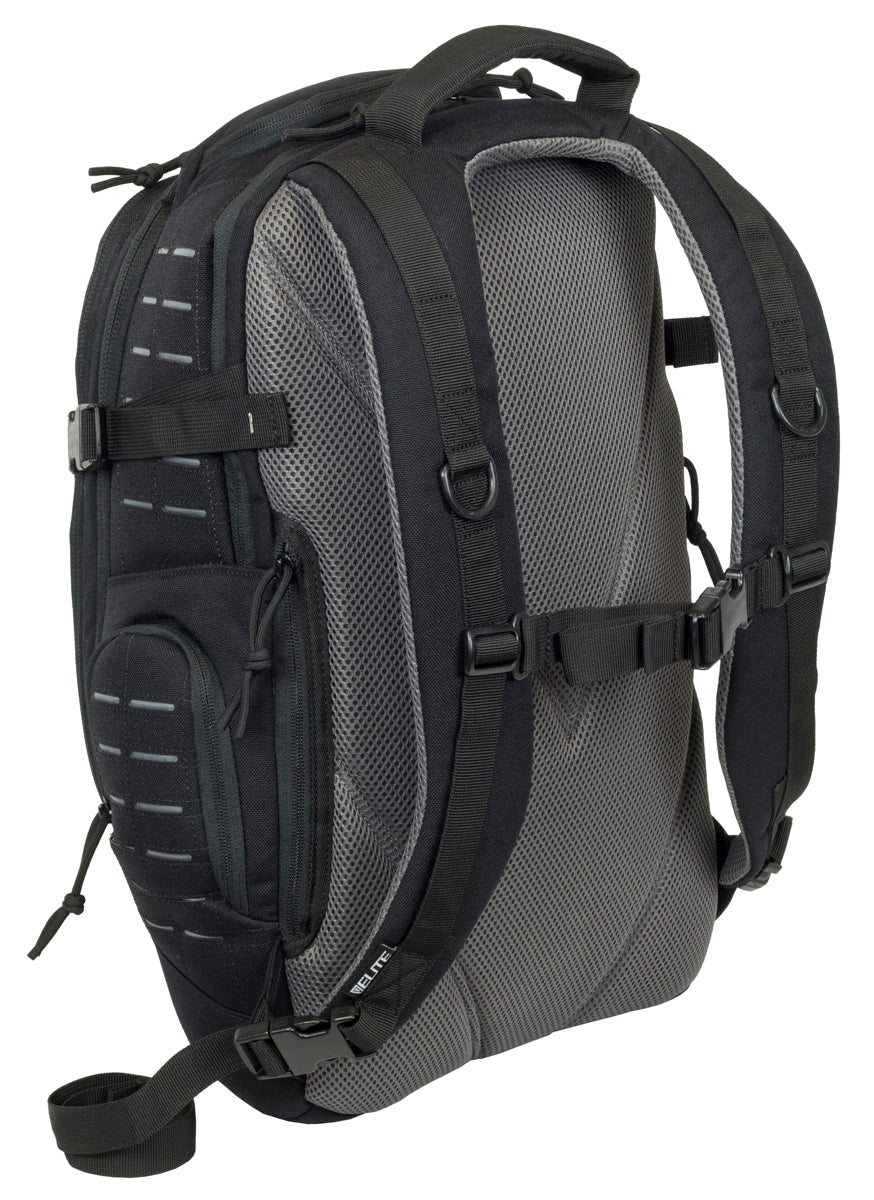 Elite Survival Systems Guardian EDC Backpack 25L in a sleek design, showcasing multiple compartments and adjustable straps.